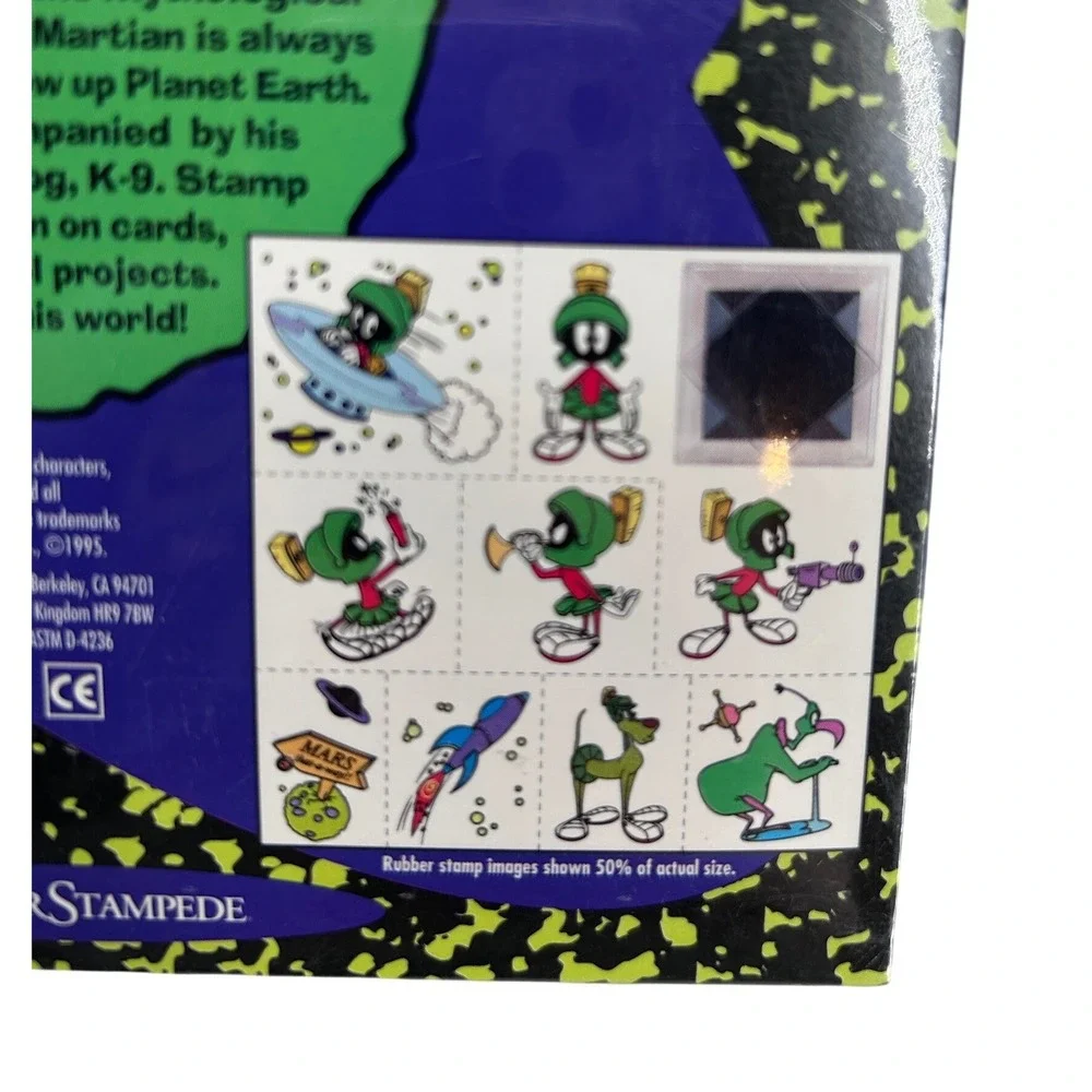 Vintage 1995 Looney Tunes Marvin the Martian Rubber Stamp Kit‎ NEW